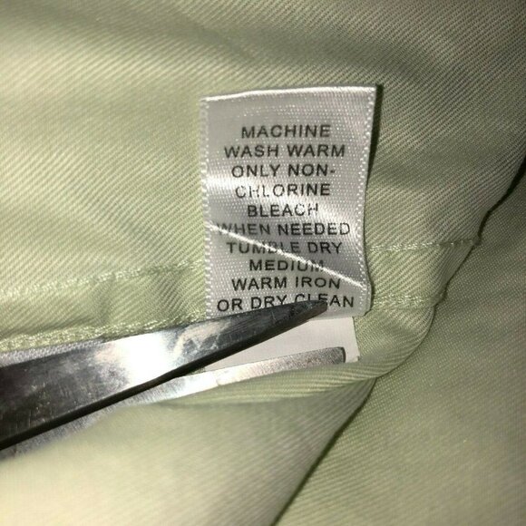 Banana Republic Large Sz 16-16.5 Green Fitted Long Sleeve Button Front Shirt - Picture 10 of 10